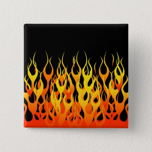 Classic Orange Racing Flames on Fire Pinback Button