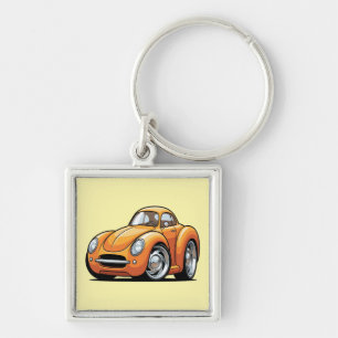 Classic Orange Toon Car Keychain