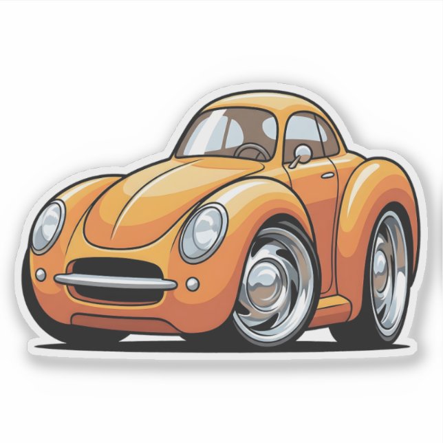 Classic Orange Toon Car Sticker (Front)
