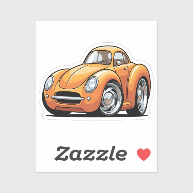 Classic Orange Toon Car Sticker (Sheet)