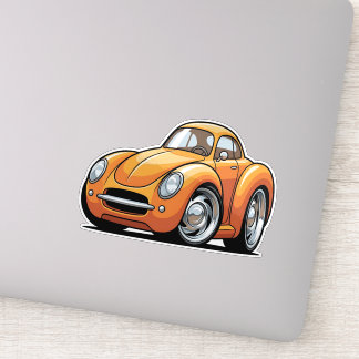 Classic Orange Toon Car Sticker