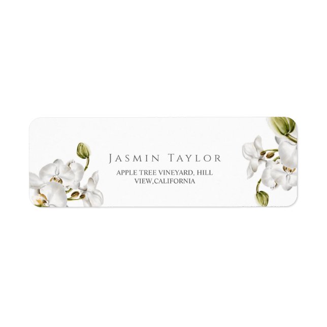 Classic Orchids Frame Elegant Wedding  Label (Front)
