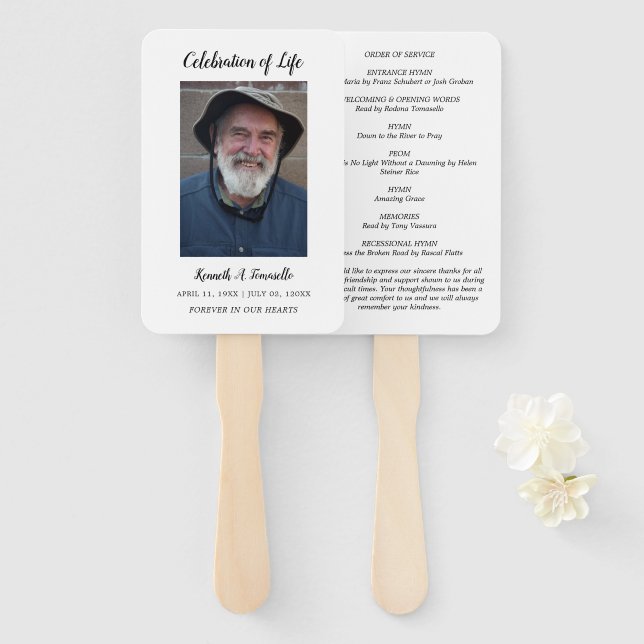 Classic Order Of Service Celebration Of Life Hand Fan (Front and Back)