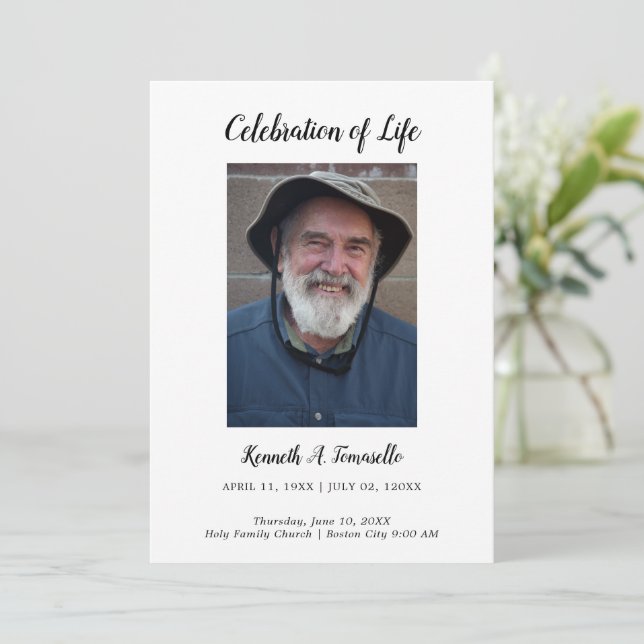 Classic Order Of Service Funeral Photo Flat Program (Standing Front)