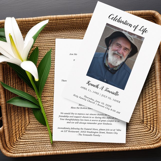Classic Order Of Service Funeral Photo Flat Program (Classic Order Of Service Funeral Photo Flat Program)