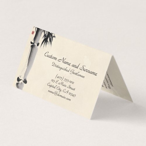 Classic oriental chinese sumi_e ink bamboo tree business card