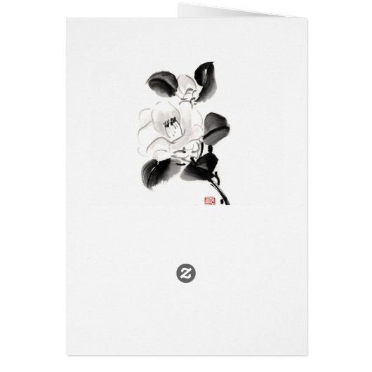 Classic oriental chinese sumi-e ink flowers paint (Back)