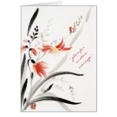 Classic oriental chinese sumi-e ink flowers paint (Front)