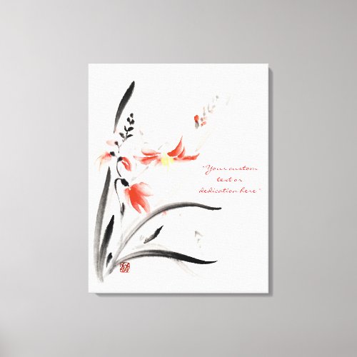 Classic oriental chinese sumi_e ink flowers paint canvas print