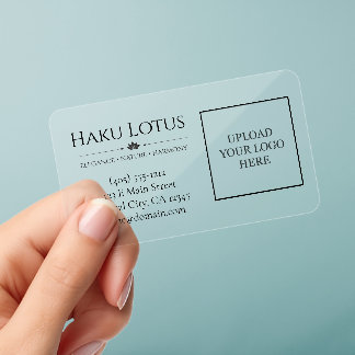 Classic oriental japanese ink Haku Lotus Clear Business Cards