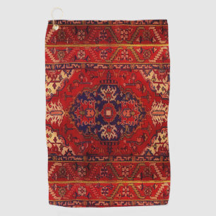 Classic Oriental rug design - warm colors Golf Towel