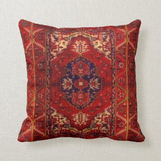 Classic Oriental rug design - warm colors Throw Pillow