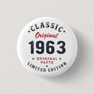 Classic Original 1963 Original Parts Birthday Gift Button