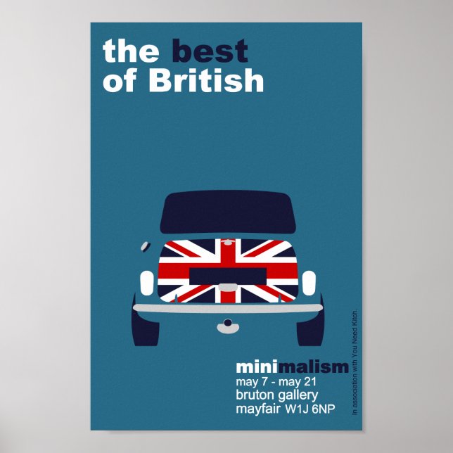 Classic Original Mini Car minimalist art Poster (Front)