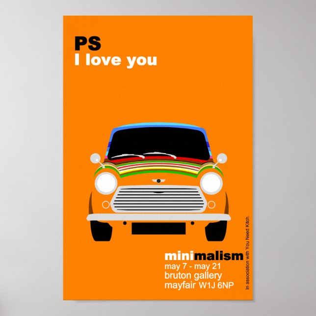 Classic Original Mini Cooper minimalist art Poster (Front)