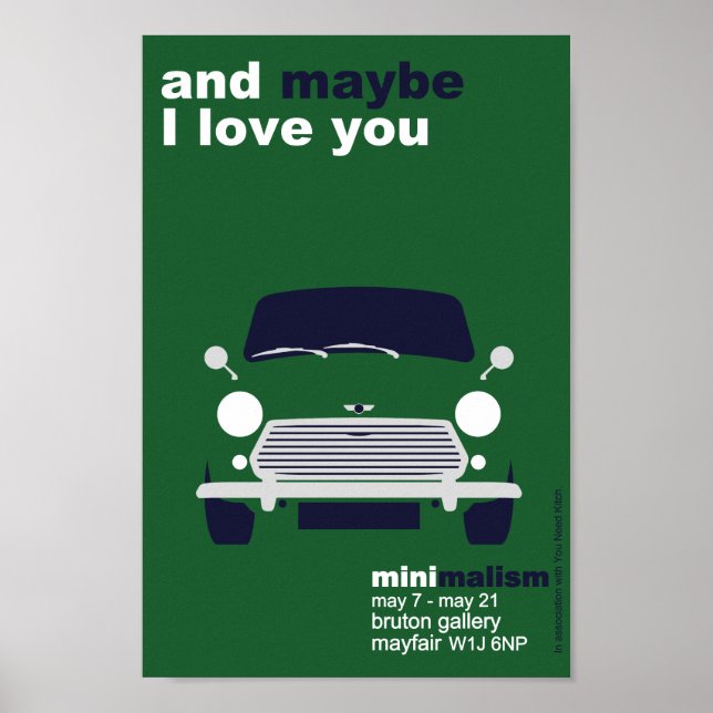 Classic Original Mini Cooper minimalist art Poster (Front)