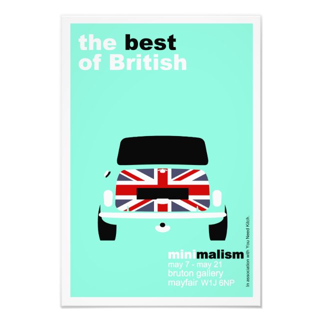 Classic Original Mini Cooper minimalist art Poster (Front)