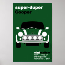 Classic Original Mini Cooper minimalist art Poster