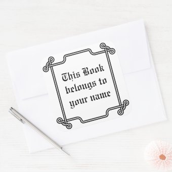 Classic ornamental custom bookplate black &amp; white | Zazzle
