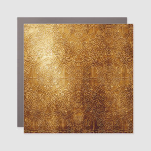 Classic Ornate Gold Metal Plate Car Magnet