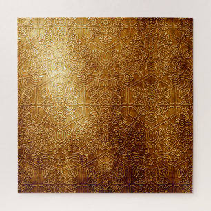 Classic Ornate Gold Metal Plate Jigsaw Puzzle