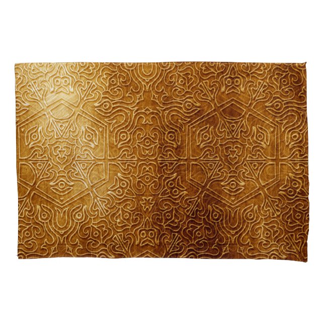 Classic Ornate Gold Metal Plate Pillow Case (Front)