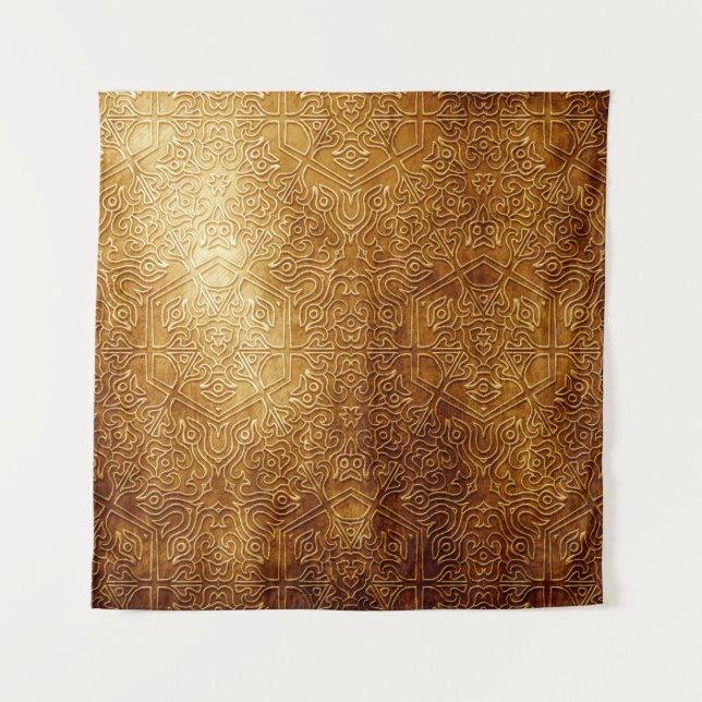 Classic Ornate Gold Metal Plate Tapestry (Front)