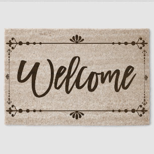 Classic Ornate Welcome Coir Door Mat – Elegant Scr