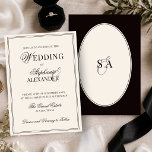 Classic Oval Retro Black & Ivory Old Money Wedding Invitation<br><div class="desc">Black & Ivory Retro Old Money Wedding Invitation Template – Elegant Oval Monogram Wedding Invite – Classic Estate Wedding – Editable Digital or Print Set the tone for a timeless, refined celebration with this Black & Ivory Retro Old Money Wedding Invitation Template, designed for couples who appreciate classic elegance, heritage-inspired...</div>
