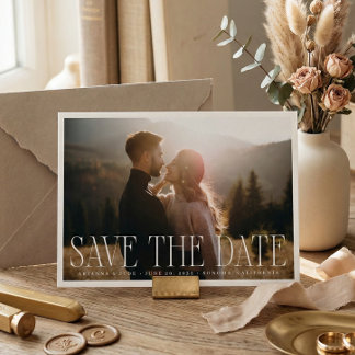 Classic Overlay Photo Wedding Save The Date