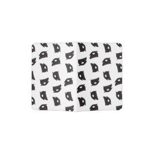 Classic Owl Pattern Retro Owl Shape Black & White Passport Holder