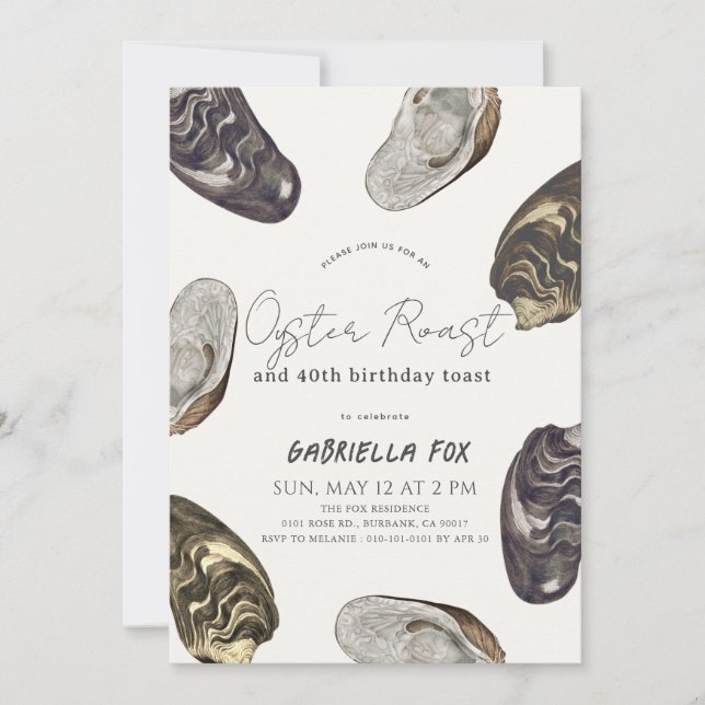Classic Oyster Roast Birthday Invitation (Front)