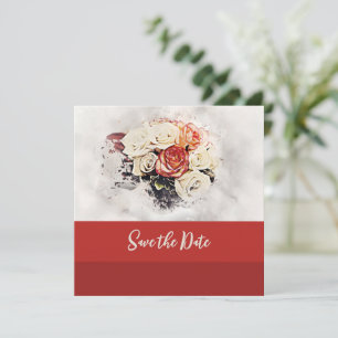 Classic Painted Rose's Save The Date