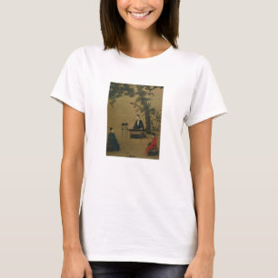 Classic Painting of a Musician in a Garden on a T-Shirt