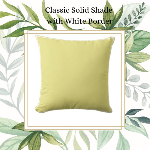 Classic Pale Yellow with White Trim Throw Pillow