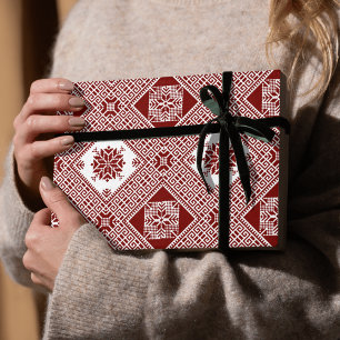 Classic Palestinian Tatreez Print Wrapping Paper