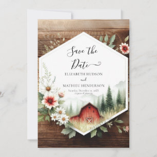 Classic Pampas Grass Barnyard Wedding Save The Date