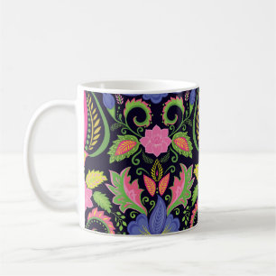 Classic Pansy: Vintage Floral Wallpaper Coffee Mug