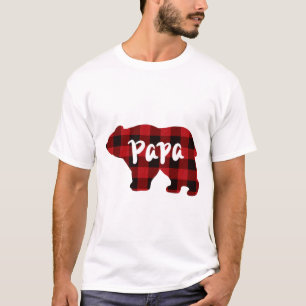 Classic Papa Bear Red and Black buffalo plaid T-Shirt