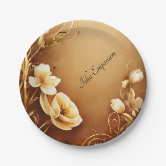 Classic paper plate with a floral design