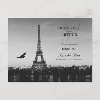 Classic Paris France Wedding Save The Date Announcement Postcard by loveisthething at Zazzle