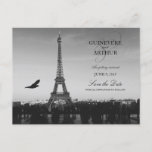 Classic Paris France Wedding Save The Date Announcement Postcard at Zazzle