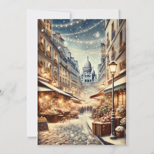 Classic Parisian Christmas - Holiday Card (Front)