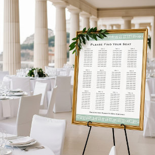 Classic Party Seating Plan 12 Tables Green Poster