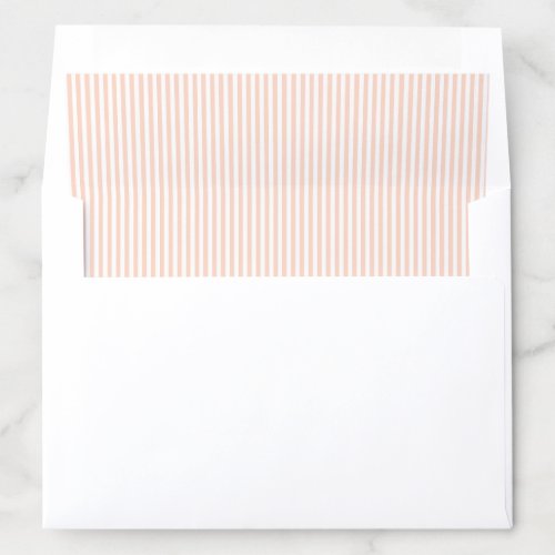 Classic Pastel Peach Striped Wedding Envelope Liner