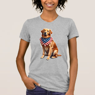 Classic Patriotic Golden Retriever Vintage Shirt 2