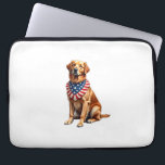 Classic Patriotic Golden Retriever Vintage Shirt 2 Laptop Sleeve<br><div class="desc">Classic Patriotic Golden Retriever Vintage Shirt 2</div>