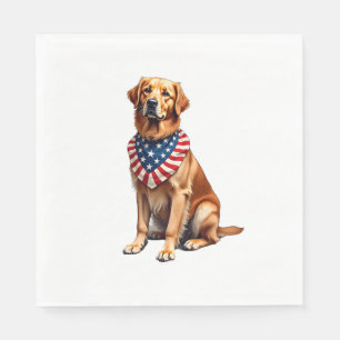Classic Patriotic Golden Retriever Vintage Shirt 2 Napkins
