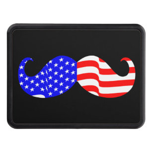 Classic Patriotic Mustache on Hitch Print Tow Hitch Cover