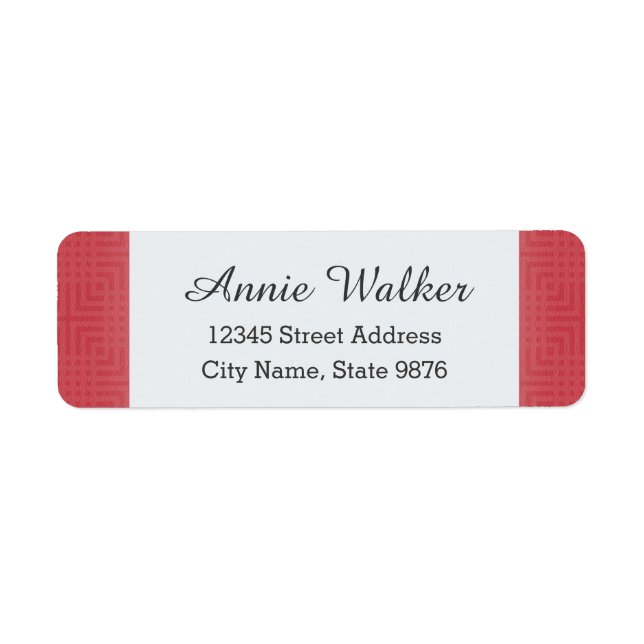 Classic Pattern -Crimson Red- Custom Label (Front)